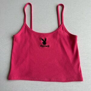 Pacsun Playboy Pink Ribbed Crop top